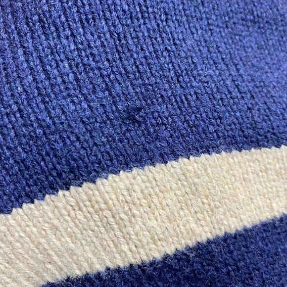 Gap Women Kimono Blanket Cardigan Sweater OS Navy Cotton‎ Wool Blend Nautical - Picture 8 of 8